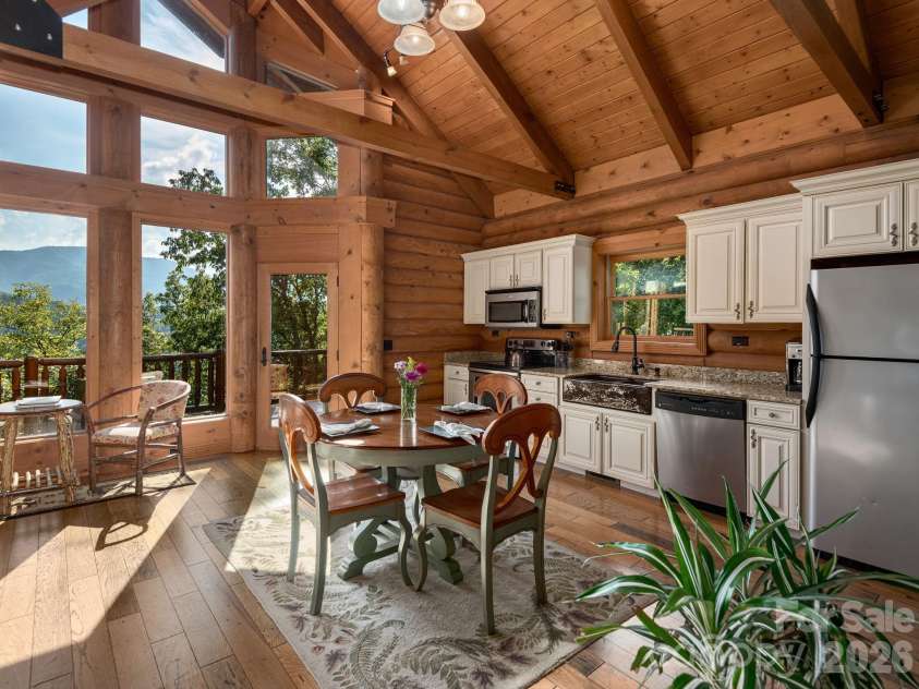 135 Potato Branch Road, Leicester, NC 28748.  MLS# CAR4415427, YatesRealty ID 46150. Honeymoon Cabin Kitchen