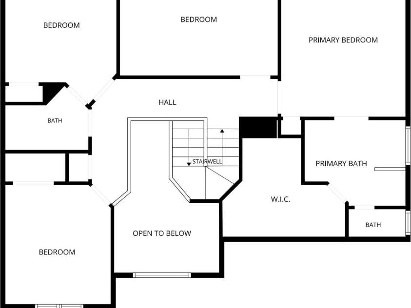 10345 Scotland Avenue, Indian Land, SC 29707.  MLS# CAR4416567, YatesRealty ID 46181. Second-floor plan features the primary suite with a spacious ensuite bath and oversized walk-in closet, two secondary bedrooms with a shared full bath, and a separate bonus room