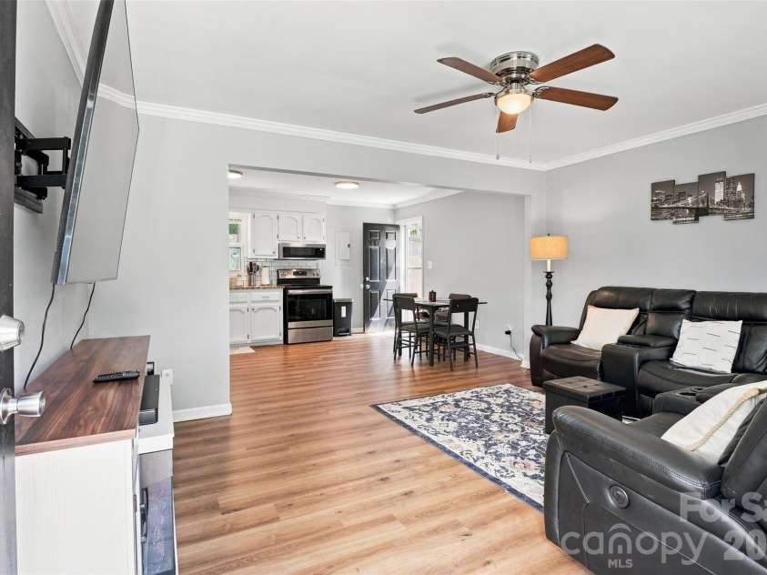 100 Nims Avenue, Mount Holly, NC 28120.  MLS# CAR4411668, YatesRealty ID 46235. Living Area & Kitchen