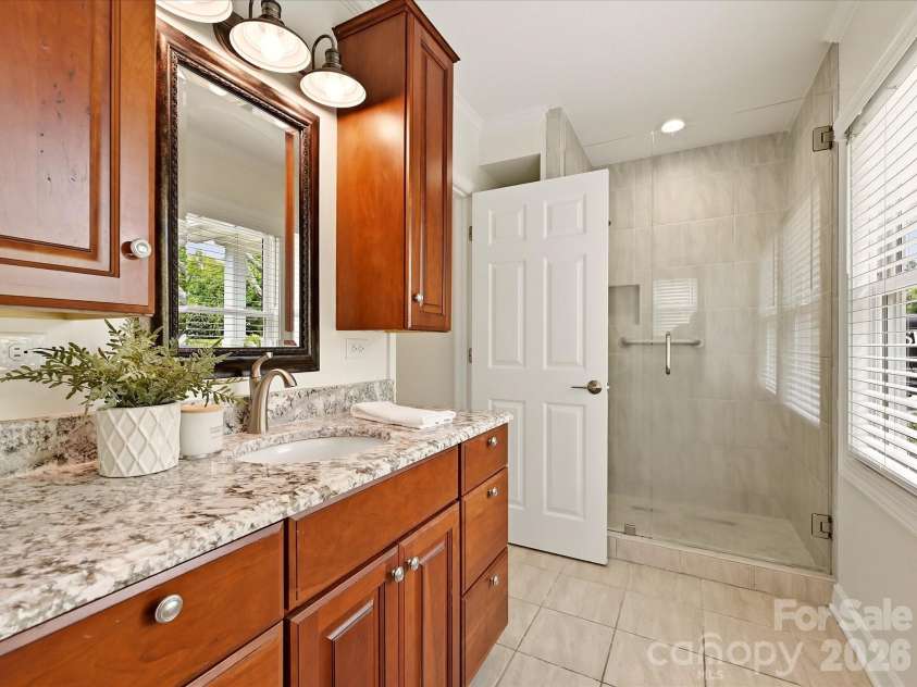 20845 Lagoona Drive, Cornelius, NC 28031.  MLS# CAR4417083, YatesRealty ID 46260. Primary bathroom with granite counters and private shower!
