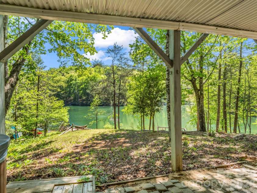 268 Mallard Road, Lake Lure, NC 28746.  MLS# CAR4372270, YatesRealty ID 46317. Basement porch.