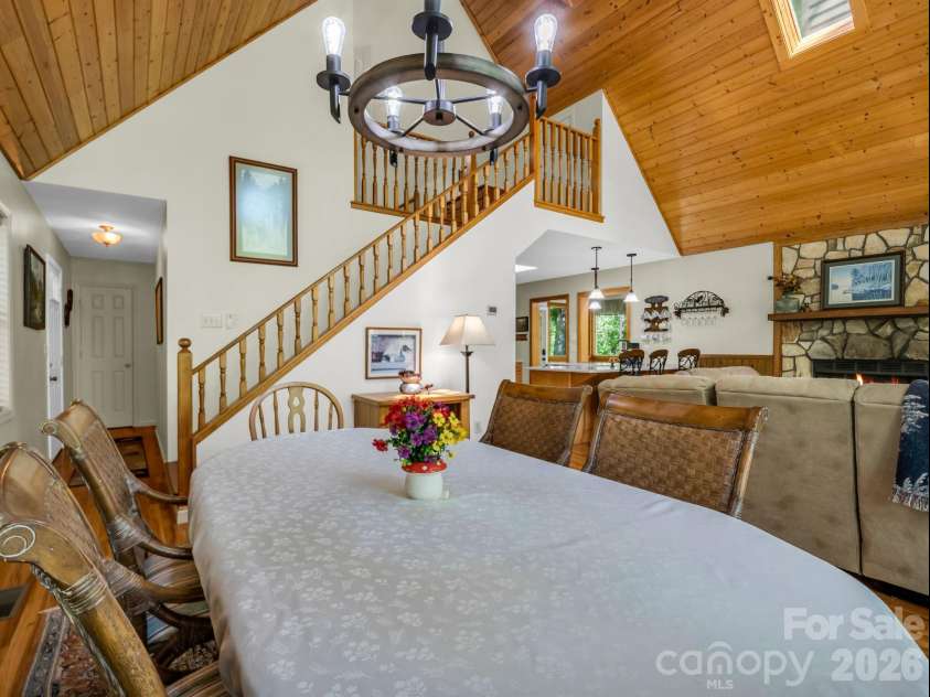 268 Mallard Road, Lake Lure, NC 28746.  MLS# CAR4372270, YatesRealty ID 46317. Main level dining area