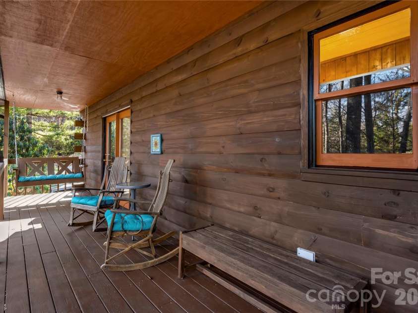 398 Locust Drive, Maggie Valley, NC 28751.  MLS# CAR4416894, YatesRealty ID 46368. Covered Porch