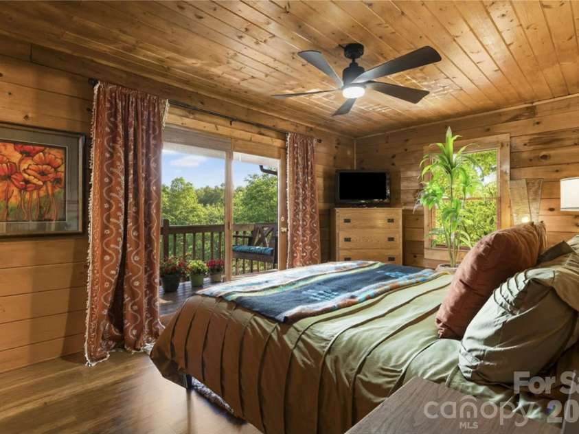 398 Locust Drive, Maggie Valley, NC 28751.  MLS# CAR4416894, YatesRealty ID 46368. Primary bedroom