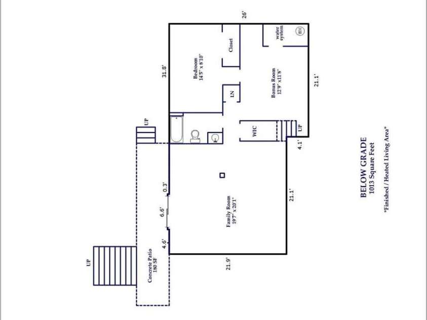327 Summit Road, Tryon, NC 28782.  MLS# CAR4417439, YatesRealty ID 46395. Floor plan of the finished basement level