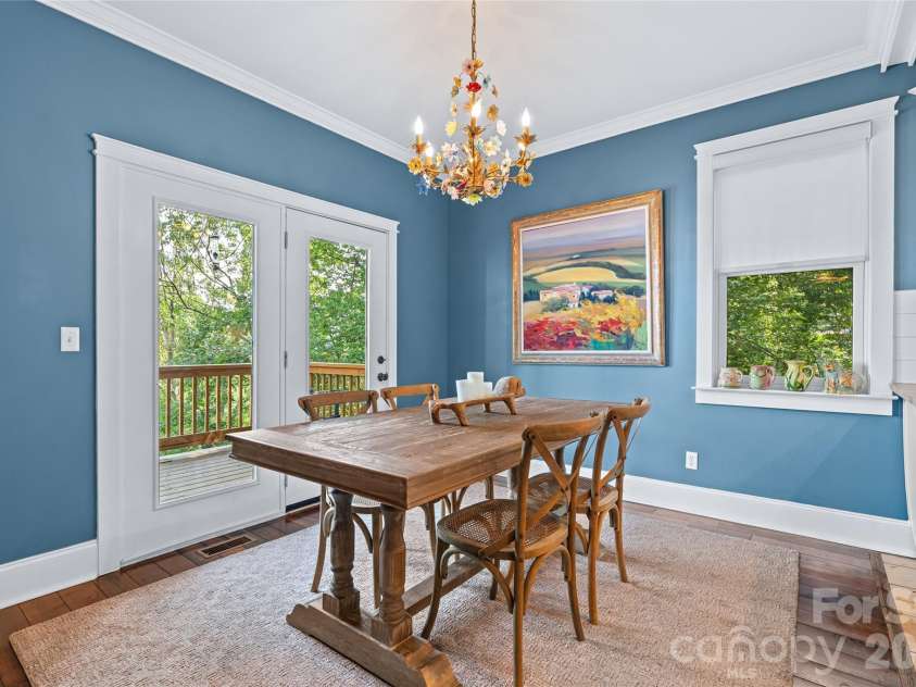 45 Logan Circle, Asheville, NC 28806.  MLS# CAR4415397, YatesRealty ID 46405. Dining with a view—perfect for everyday meals or entertaining guests.