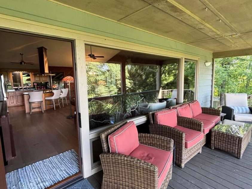 70 Calhoun Ridge Road, Waynesville, NC 28786.  MLS# CAR4417199, YatesRealty ID 46506. Covered deck