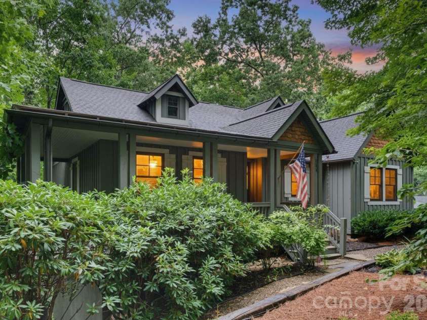 298 Hedgewood Drive, Tuckasegee, NC 28783.  MLS# CAR4393435, YatesRealty ID 46529. Twilight is a beautiful time in the mountains