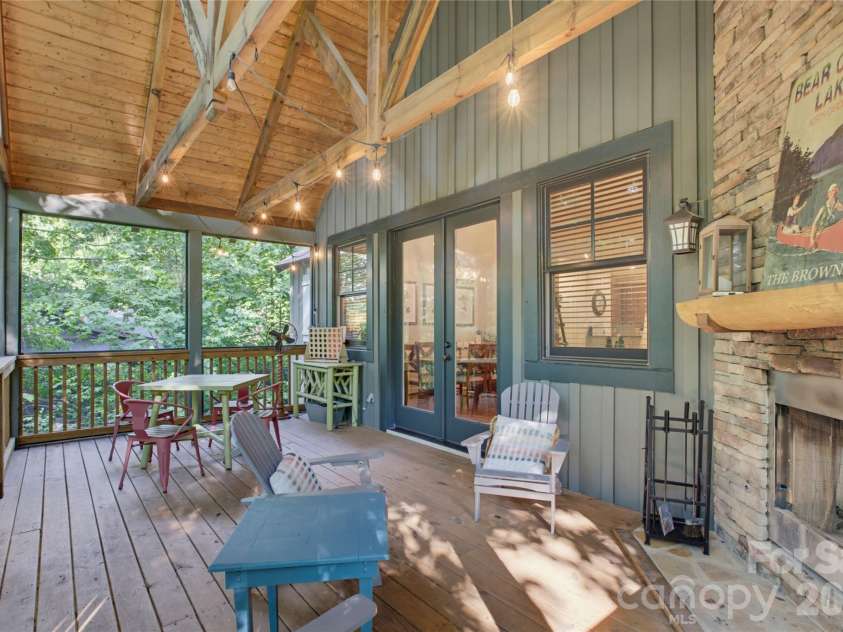 298 Hedgewood Drive, Tuckasegee, NC 28783.  MLS# CAR4393435, YatesRealty ID 46529. Vaulted ceiling on porch