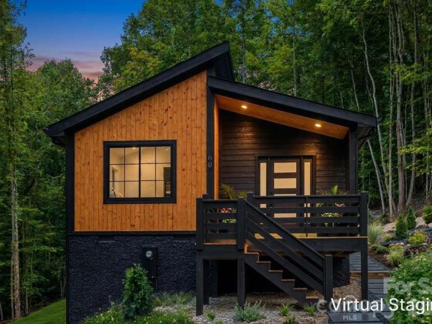 60 Catatoga Trail, Marion, NC 83452.  MLS# CAR4403563, YatesRealty ID 46556. Modern mountain exterior