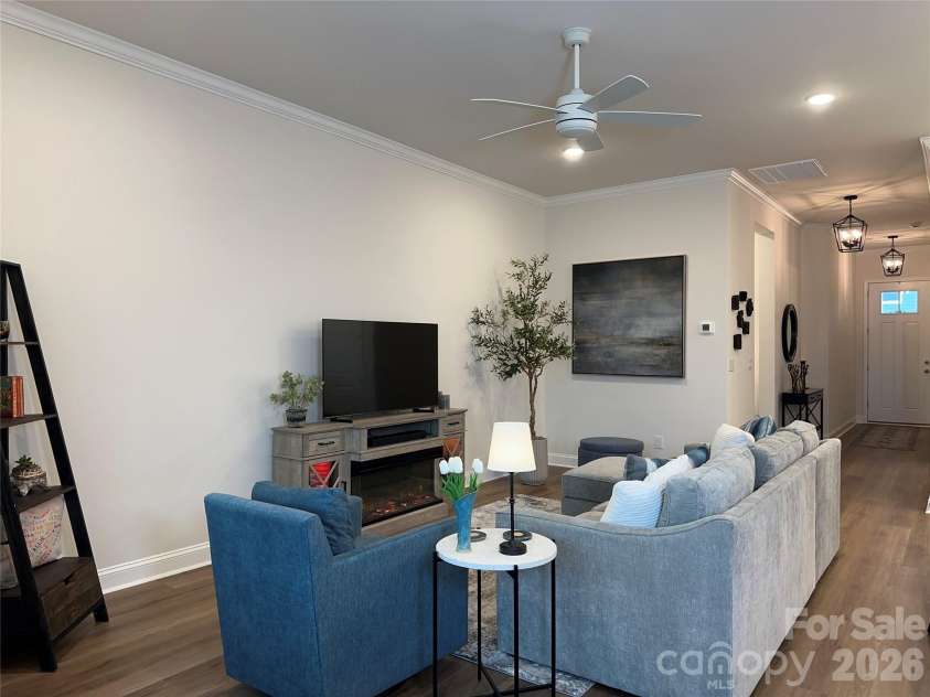 1104 Idyllic Lane, Waxhaw, NC 28173.  MLS# CAR4340433, YatesRealty ID 4658. Family Room & Front Hall