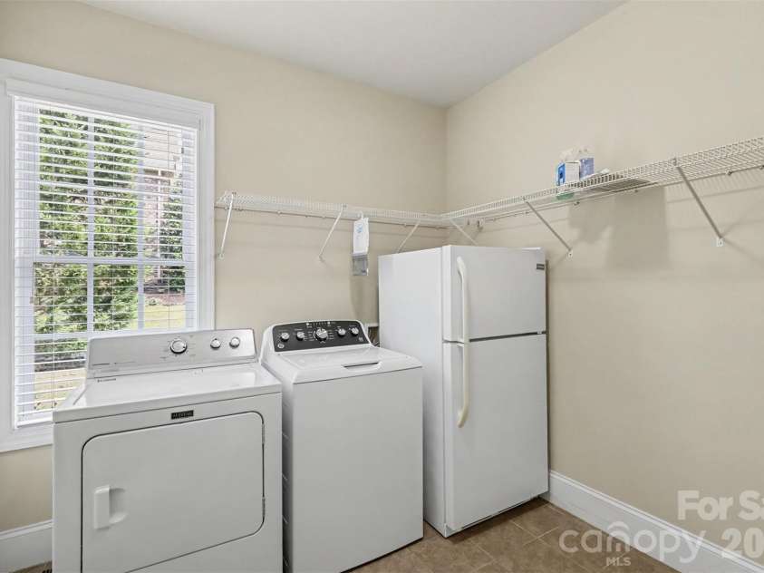 1820 Wedowee Court, Rock Hill, SC 29732.  MLS# CAR4416667, YatesRealty ID 46603. Laundry room with refrigerator and storage