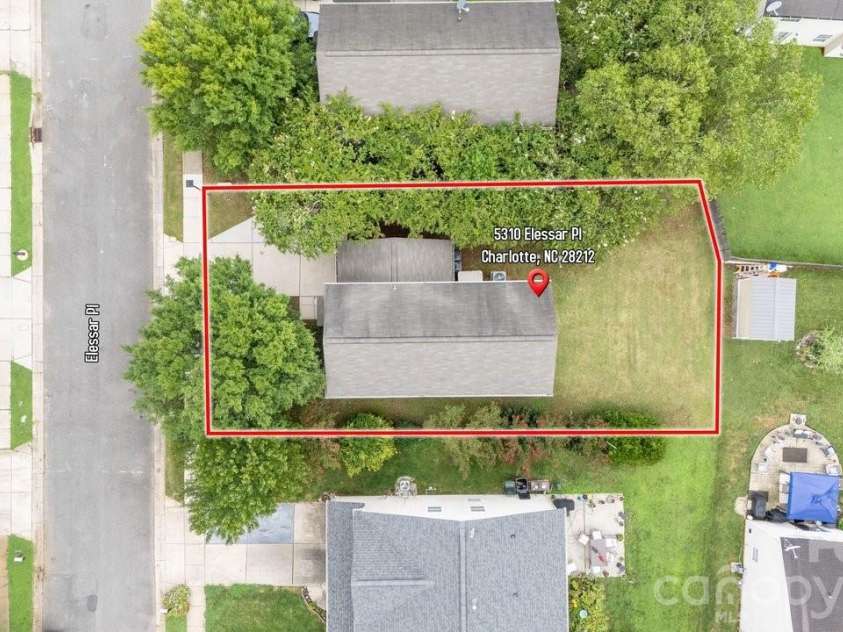 5310 Elessar Place, Charlotte, NC 28212.  MLS# CAR4417527, YatesRealty ID 46669. Ariel View