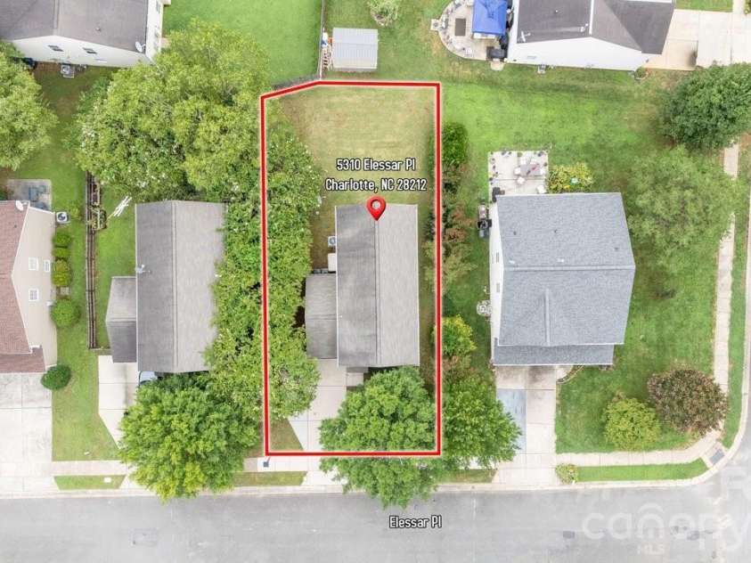 5310 Elessar Place, Charlotte, NC 28212.  MLS# CAR4417527, YatesRealty ID 46669. Ariel View