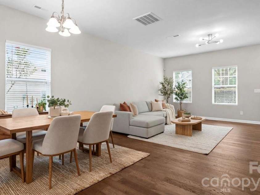 5310 Elessar Place, Charlotte, NC 28212.  MLS# CAR4417527, YatesRealty ID 46669. Dining/Living virtually staged
