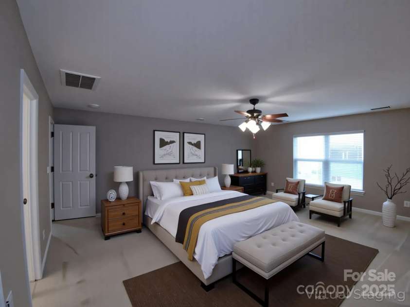 8644 Old Potters Road, Charlotte, NC 28269.  MLS# CAR4290661, YatesRealty ID 467. Virtually Staged Master Bed Room