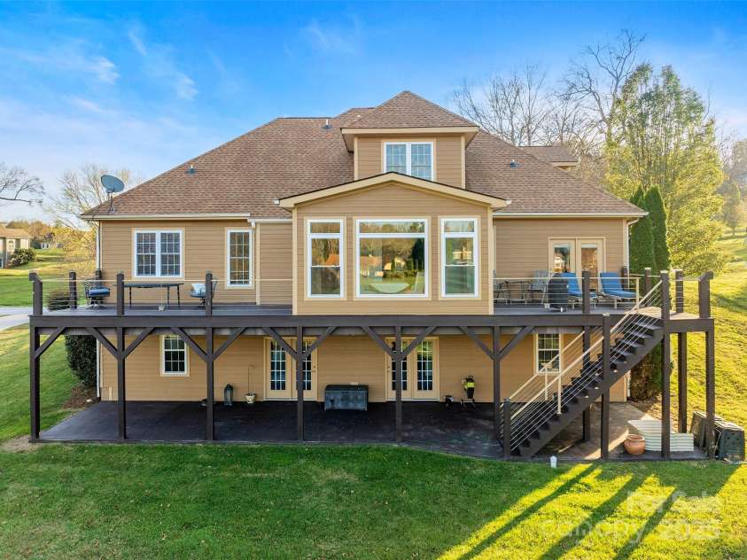 160 Fairway Falls Road, Mills River, NC 28759.  MLS# CAR4202772, YatesRealty ID 4670. Huge open decks with lower level covered patio area for entertaining