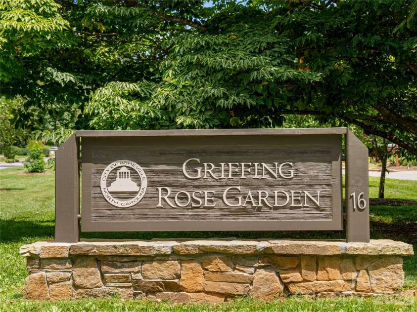14 Griffing Boulevard, Asheville, NC 28804.  MLS# CAR4413603, YatesRealty ID 46721. The famous Rose Garden right outside your front door!
