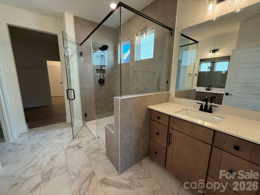 4493 Blue Mound Court, Stanley, NC 28164.  MLS# CAR4398039, YatesRealty ID 46761. Primary Bathroom