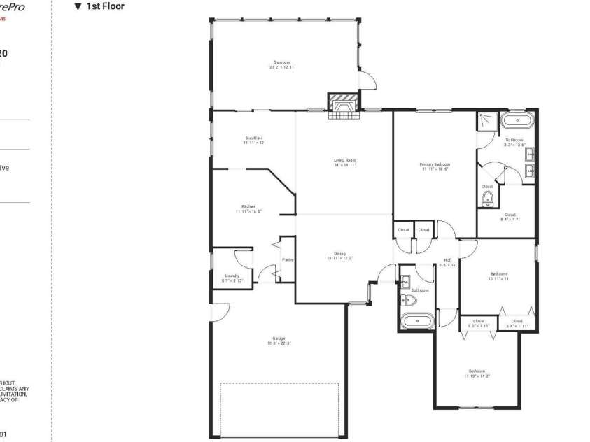 11320 Hunters Landing Drive, Charlotte, NC 28273.  MLS# CAR4426224, YatesRealty ID 46784. Floor Plan with Room Dimensions