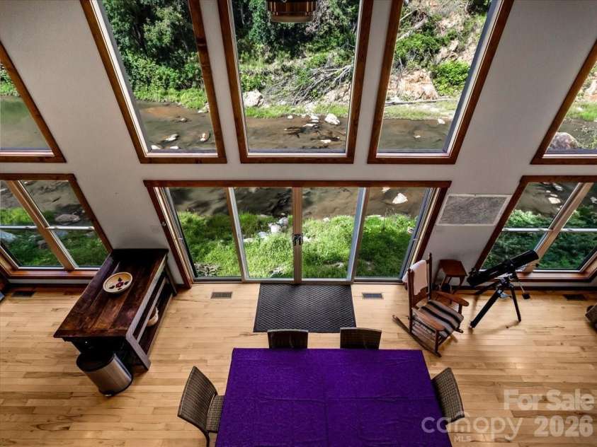 359 Shull Farm Road, Burnsville, NC 28714.  MLS# CAR4418216, YatesRealty ID 46807. River view from loft