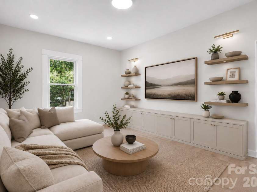 104 1st Avenue, China Grove, NC 28023.  MLS# CAR4418382, YatesRealty ID 46813. Living room. Virtually staged