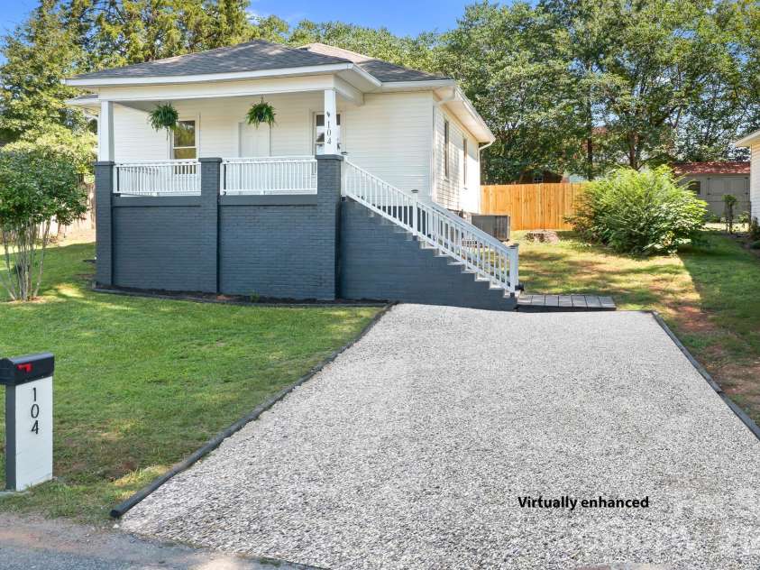 104 1st Avenue, China Grove, NC 28023.  MLS# CAR4418382, YatesRealty ID 46813. Virtually enhanced driveway