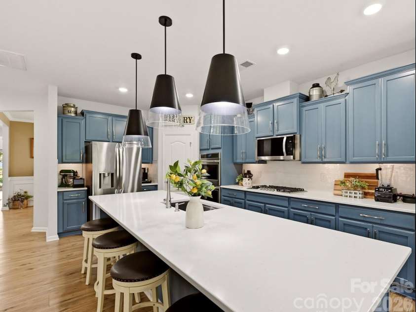 5060 Big Bend Drive, Lancaster, SC 29720.  MLS# CAR4414688, YatesRealty ID 46826. Upgraded Modern Hardware on Cabinets, Wide Plank Flooring and Recessed Lighting, Refrigerator Can Remain!