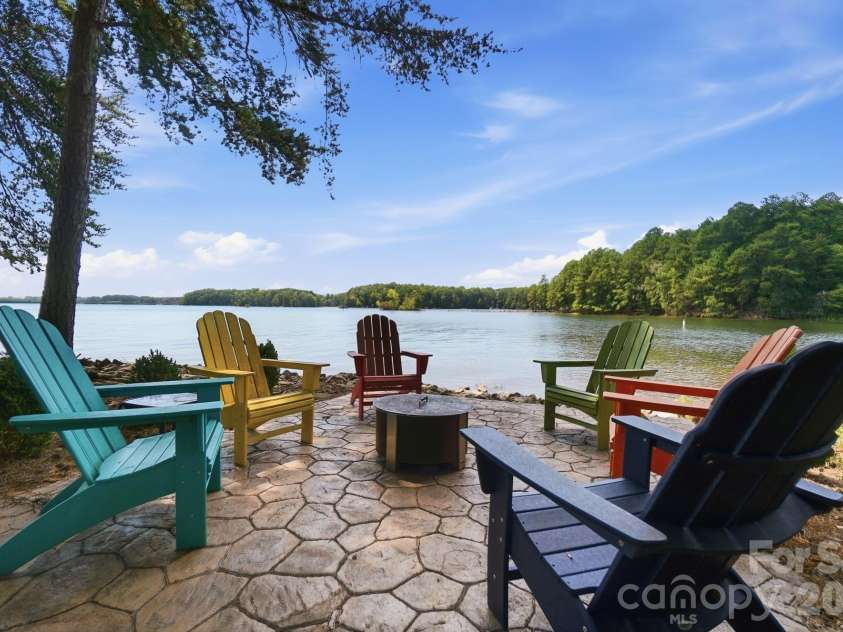 9265 Belle Pines Court, Sherrills Ford, NC 28673.  MLS# CAR4413675, YatesRealty ID 46829. Waterfront firepit