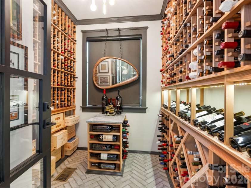 1202 Townes Road, Charlotte, NC 28209.  MLS# CAR4416588, YatesRealty ID 46834. Custom 700+ Bottle Dedicated Climate Controlled Wine Cellar