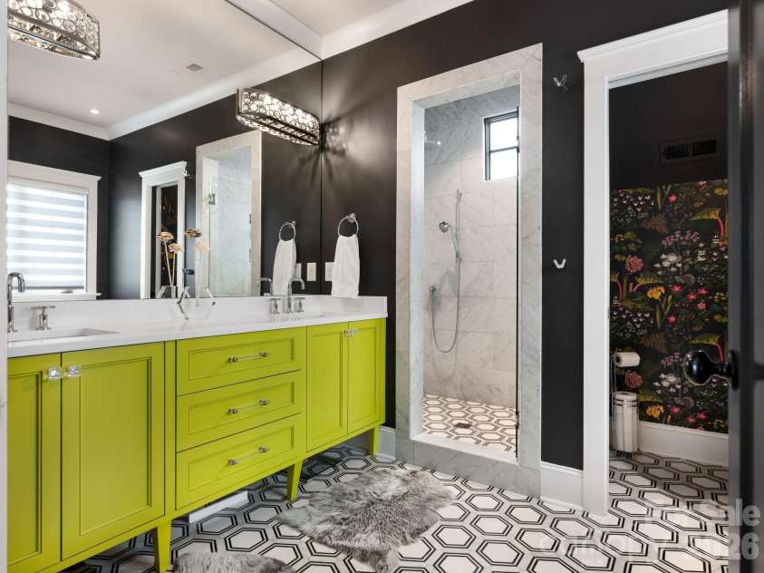 1202 Townes Road, Charlotte, NC 28209.  MLS# CAR4416588, YatesRealty ID 46834. Primary Bath with Double Sinks