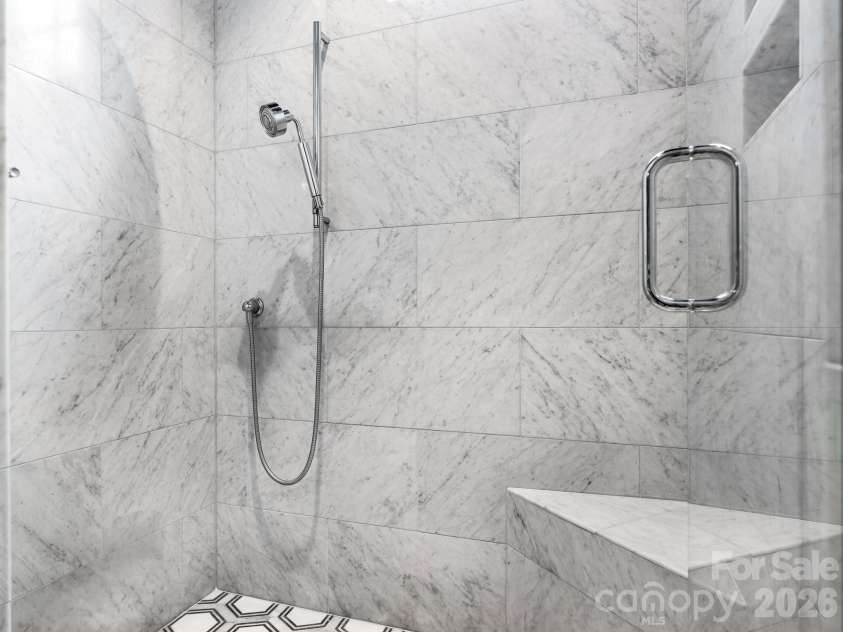 1202 Townes Road, Charlotte, NC 28209.  MLS# CAR4416588, YatesRealty ID 46834. Primary Marble Shower