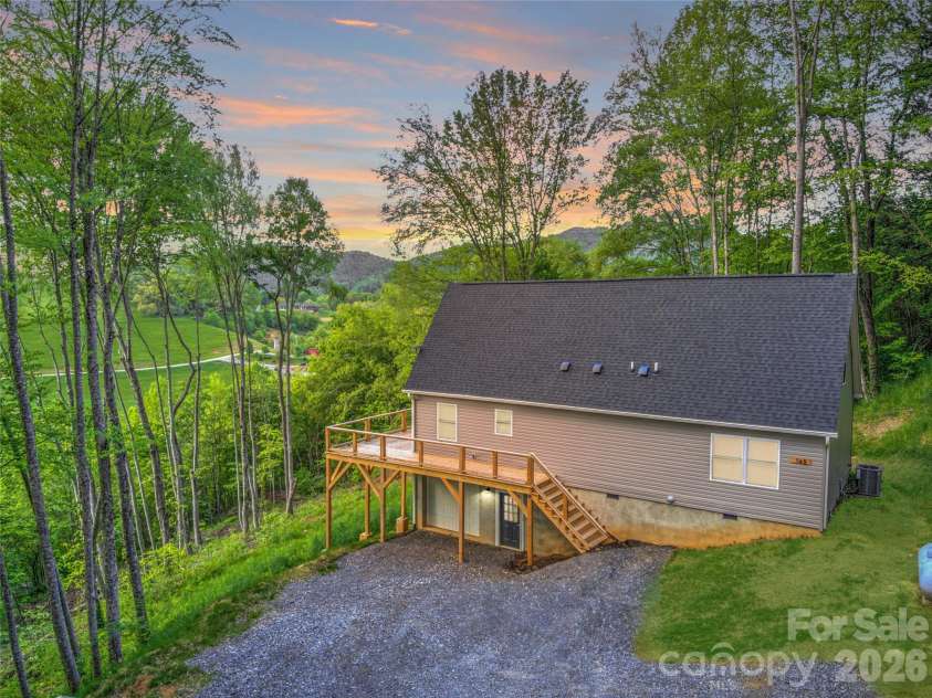 145 Banjo Lane, Waynesville, NC 28785.  MLS# CAR4413174, YatesRealty ID 46861. Deck + views