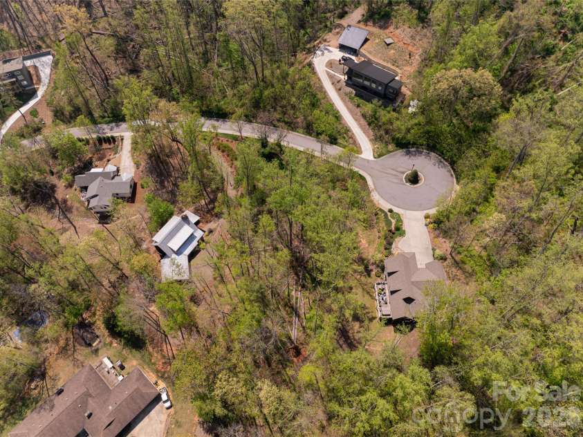 15 La Grange Drive, Asheville, NC 28805.  MLS# CAR4415540, YatesRealty ID 46891. Drone overhead
