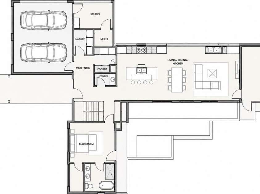 15 La Grange Drive, Asheville, NC 28805.  MLS# CAR4415540, YatesRealty ID 46891. Main level floor plan rendering