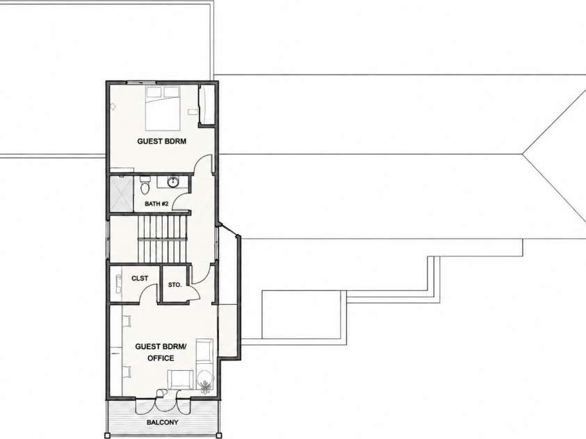 15 La Grange Drive, Asheville, NC 28805.  MLS# CAR4415540, YatesRealty ID 46891. Upper level floor plan rendering