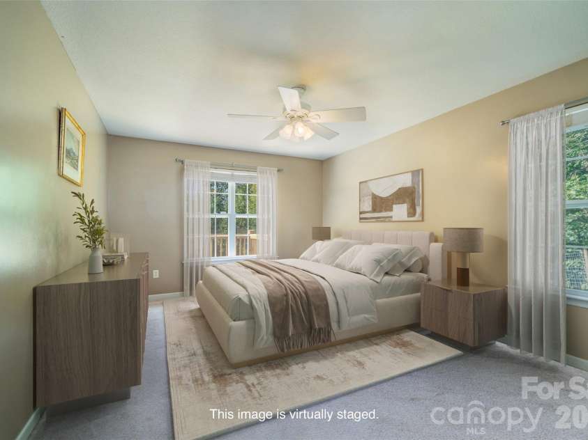 151 Willard Lane, Hendersonville, NC 28792.  MLS# CAR4281738, YatesRealty ID 4690. Primary Bedroom Virtually Staged
