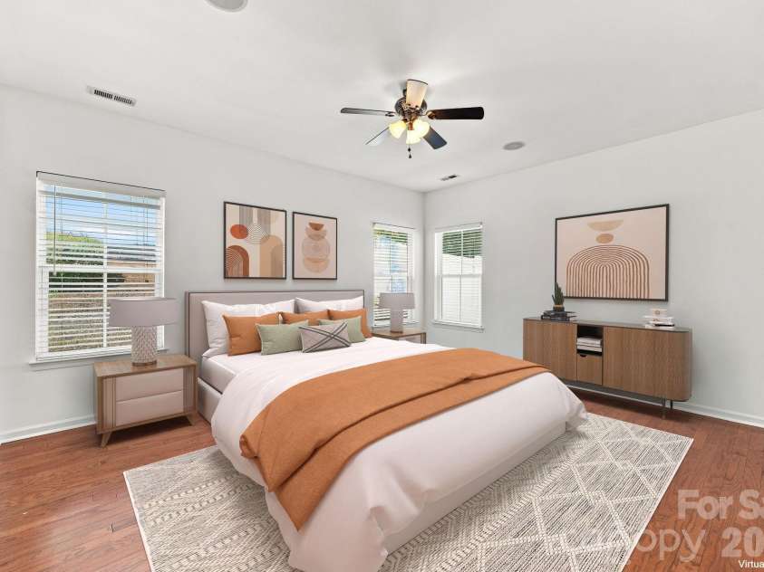 593 Harrison Drive, Concord, NC 28027.  MLS# CAR4413836, YatesRealty ID 46904. Primary bedroom virtually staged