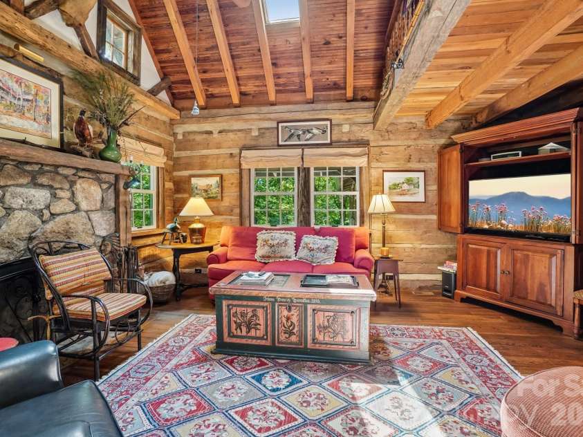 311 Wonderly Lane, Mars Hill, NC 28754.  MLS# CAR4418288, YatesRealty ID 46935. Stone Wood Burning Fireplace