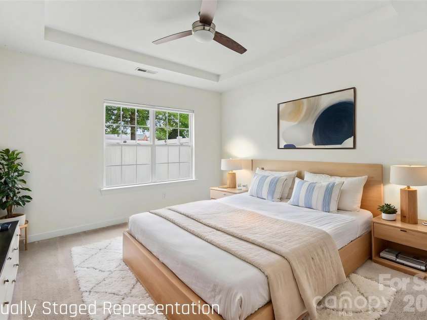 15109 Jade Street, Charlotte, NC 28277.  MLS# CAR4392614, YatesRealty ID 46948. Primary Bedroom on main *Virtually Staged*