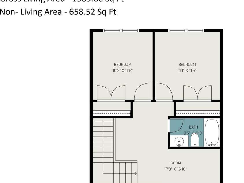 15109 Jade Street, Charlotte, NC 28277.  MLS# CAR4392614, YatesRealty ID 46948. Second level floor plan