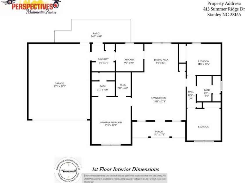 413 Summer Ridge Road, Stanley, NC 28164.  MLS# CAR4416198, YatesRealty ID 46951. Floor Plan