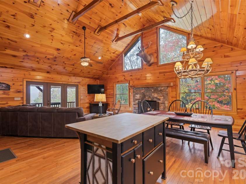 235 Soaring Eagle Road, Bryson City, NC 28713.  MLS# CAR4316418, YatesRealty ID 4698. Kitchen island with views of the Great Smoky Mountains National Park 