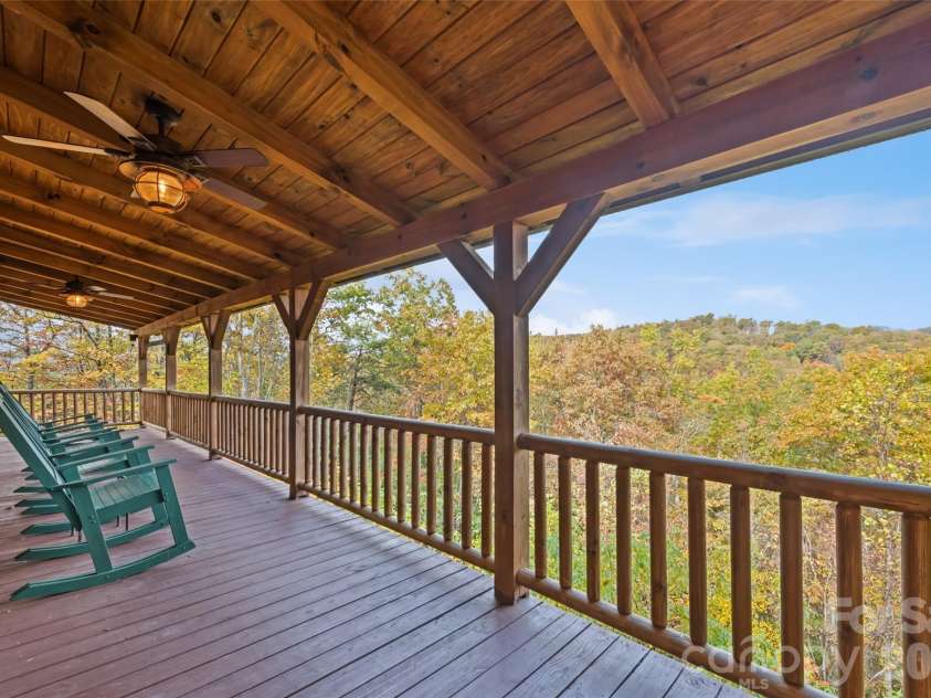 235 Soaring Eagle Road, Bryson City, NC 28713.  MLS# CAR4316418, YatesRealty ID 4698. Upper porch with epic views of the Great Smoky Mountains National Park 