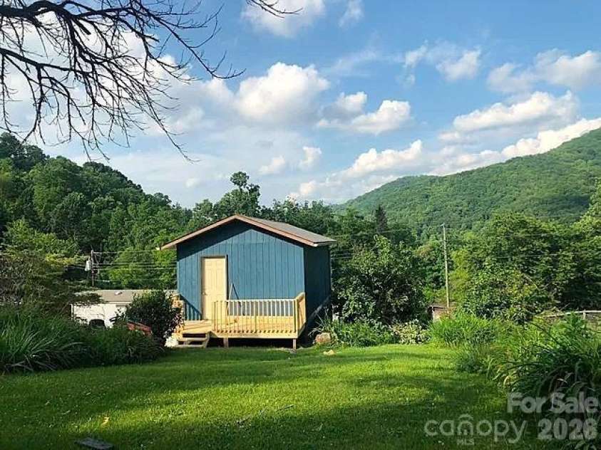 574 and 576 Paint Fork Road, Barnardsville, NC 28709.  MLS# CAR4418106, YatesRealty ID 46983. Garage 2 also has storage up top
