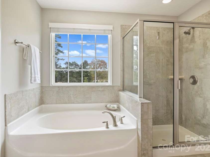 8011 Caliterra Drive, Charlotte, NC 28227.  MLS# CAR4241034, YatesRealty ID 4703. Master Tub and Shower