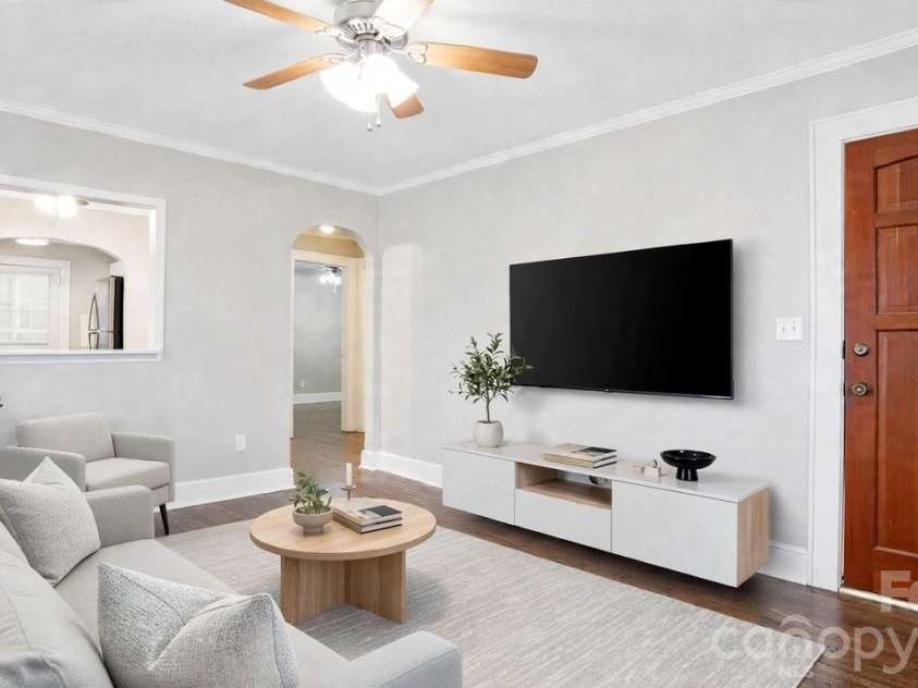 1476 Hickory Avenue, Albemarle, NC 28001.  MLS# CAR4416503, YatesRealty ID 47030. Virtually staged Living Room