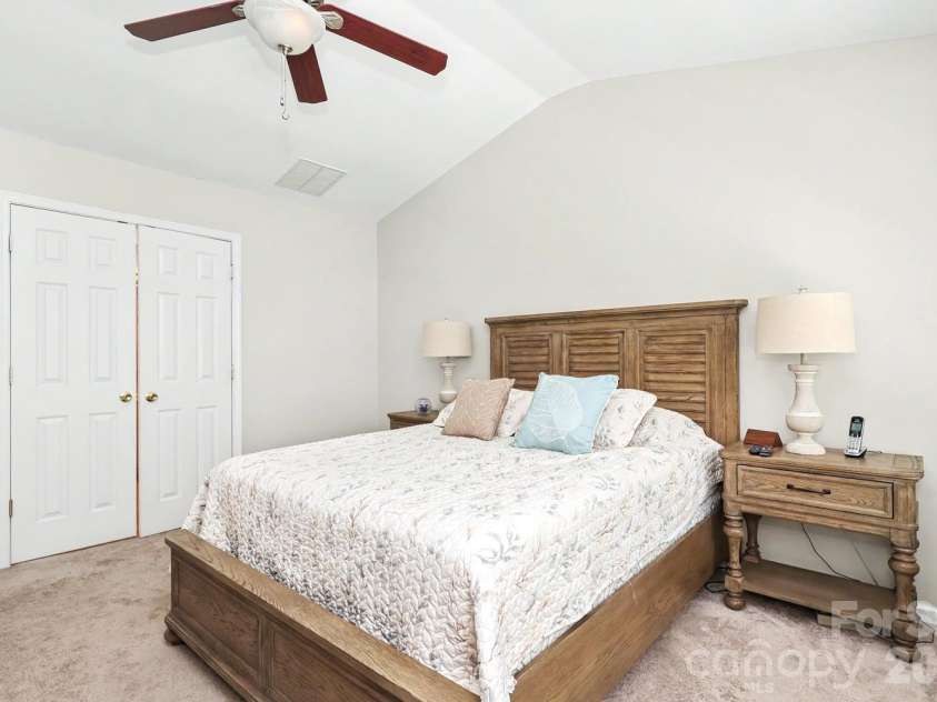 6614 Beverly Springs Drive, Charlotte, NC 28270.  MLS# CAR4418145, YatesRealty ID 47033. Primary suite looking toward primary bath.