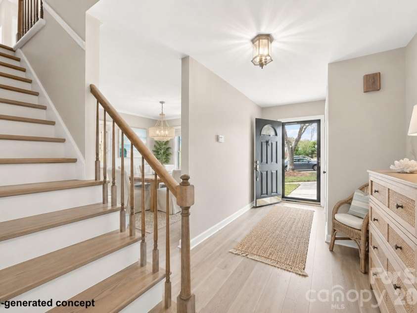 6836 Dumbarton Drive, Charlotte, NC 28210.  MLS# CAR4417373, YatesRealty ID 47040. AI-generated concept