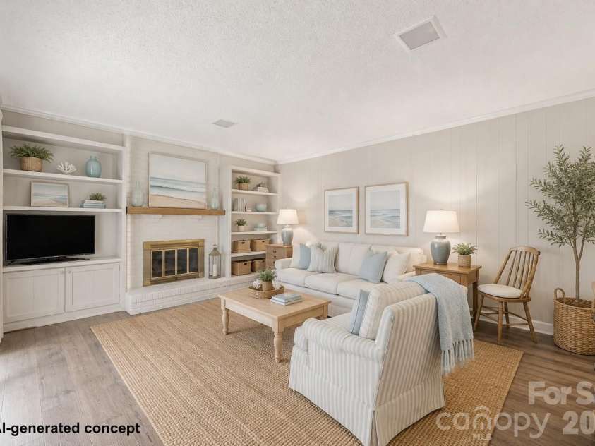 6836 Dumbarton Drive, Charlotte, NC 28210.  MLS# CAR4417373, YatesRealty ID 47040. AI-generated concept